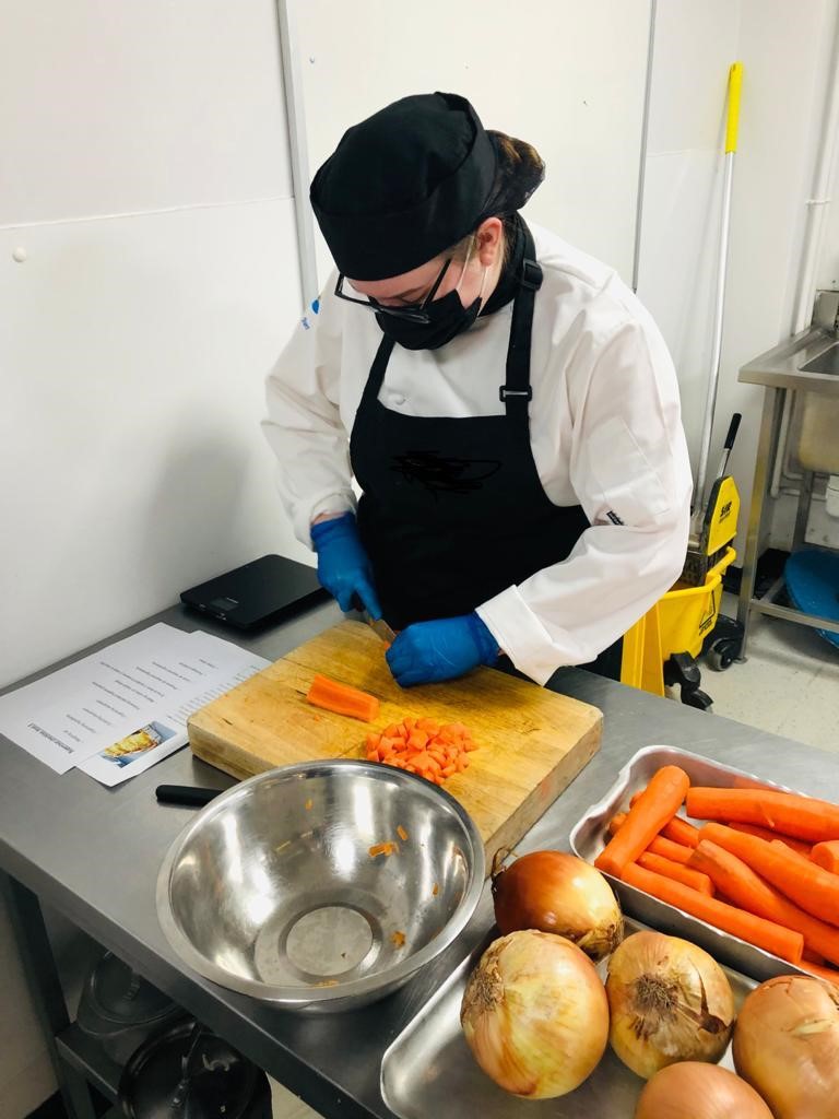 Cottage Pie preparation by student Katie